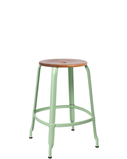 TABOURET NICOLLE BOIS METAL H60