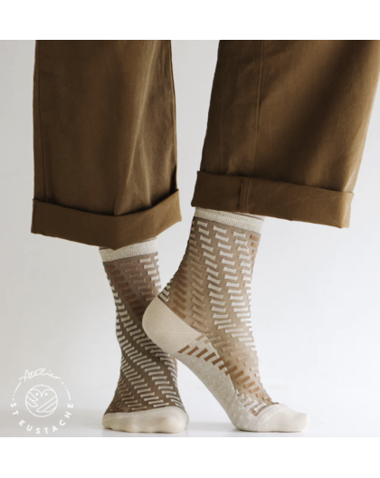 CHAUSSETTES AZULEJOS BEIGE - ST EUSTACHE