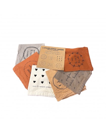 LOT DE 6 SERVIETTES DE TABLE PROFITER - SOPHIE JANIERE