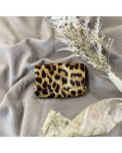 PORTE MONNAIE EN CUIR LEOPARD 