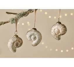 DECORATION DE NOEL COQUILLAGE ESCARGOT EN VERRE SACHIN- NKUKU