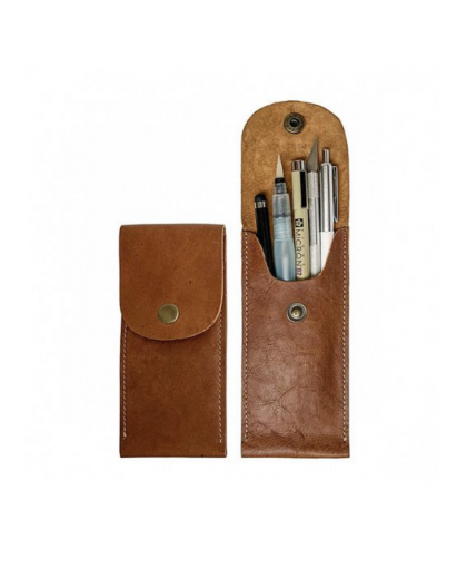 ETUI À STYLOS TROTTEUR EN CUIR - LAMALI 