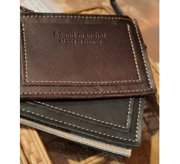 PORTE-CARTES ZIPPE EN CUIR POUR HOMME - BANDIT MANCHOT